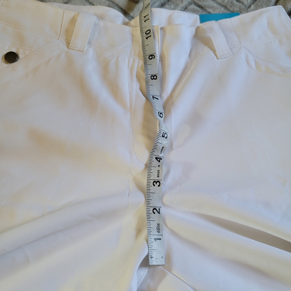 PGA Tour Bermuda Womens Golf Shorts Size 10 Bright White Pockets New High Rise - Picture 7 of 8